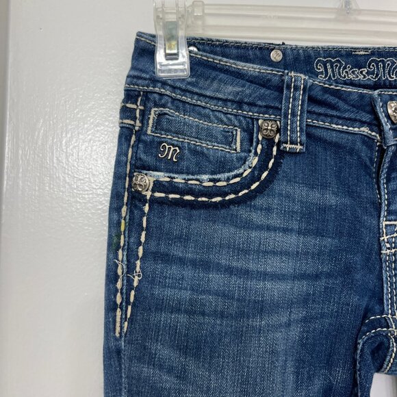 Miss Me Fleur de Lis boot cut embroidered women's jeans size 26 - Picture 5 of 7
